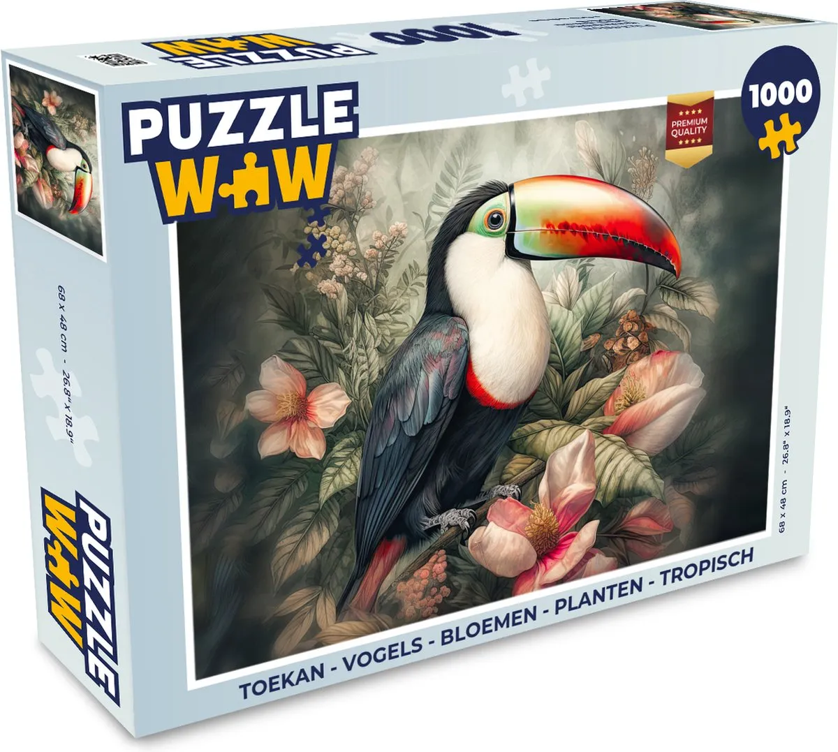 PuzzleWow Vogels Bloemen Planten Legpuzzel 1000 Stuks - Multicolor