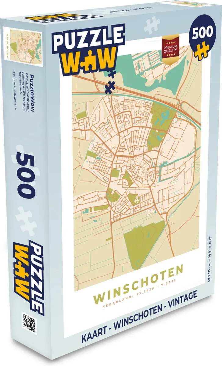 PuzzleWow Winschoten Vintage Legpuzzel 500 Stuks
