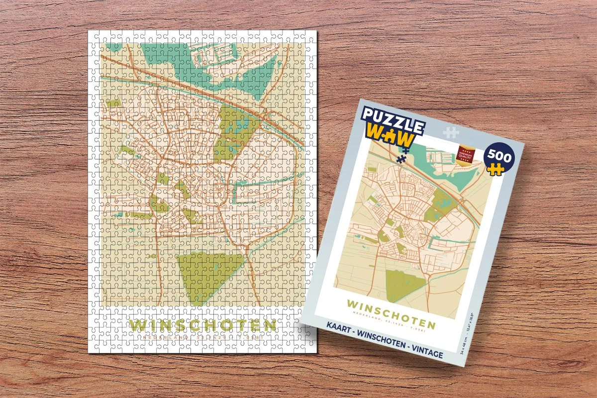 PuzzleWow Winschoten Vintage Legpuzzel 500 Stuks - Multicolor