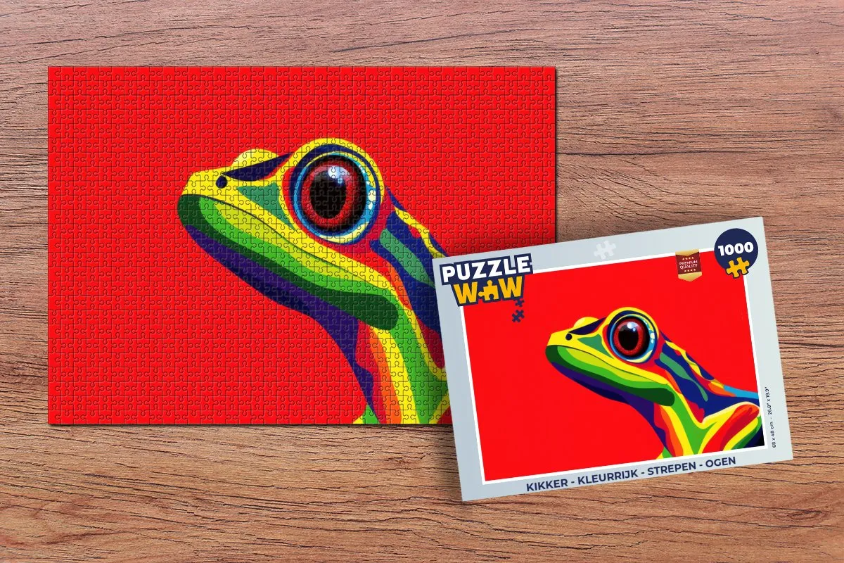 PuzzleWow Kikker Legpuzzel 1000 Stuks - Kleurrijk