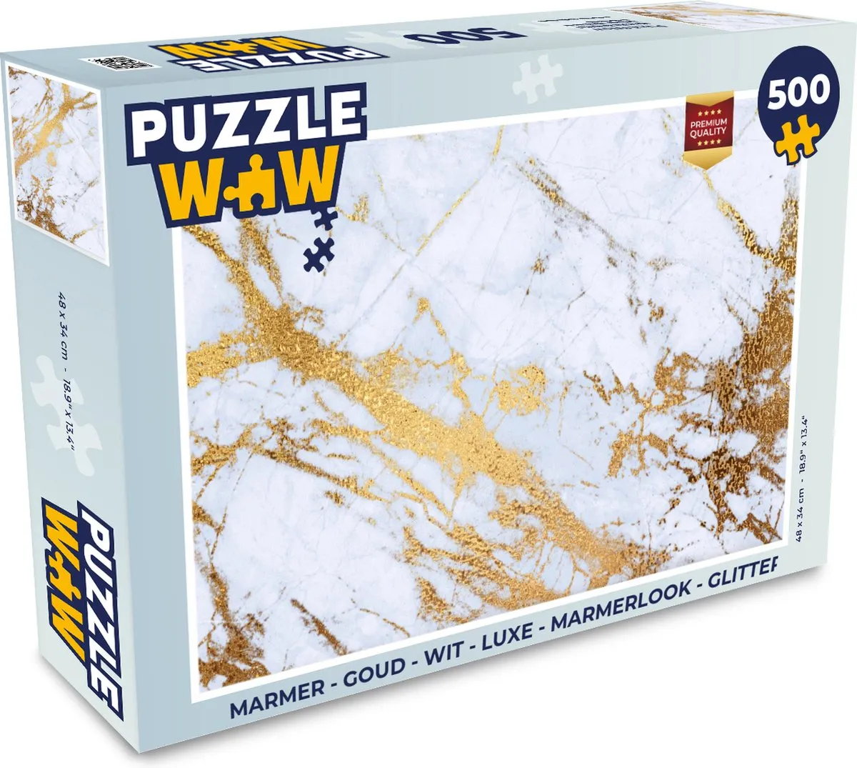 PuzzleWow Marmerlook Glitter Legpuzzel 500 Stuks
