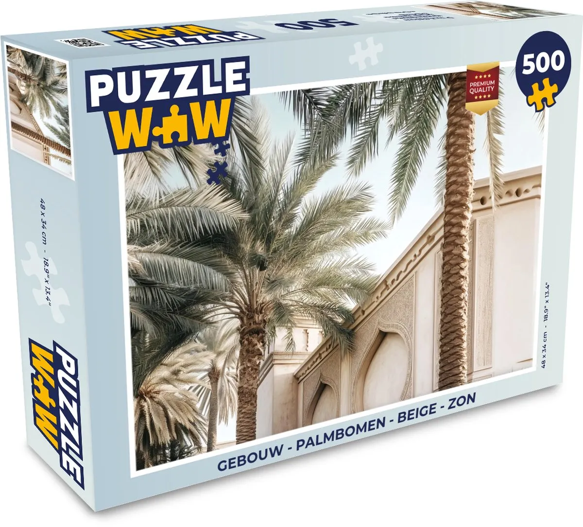PuzzleWow Legpuzzel Gebouw met Palmbomen 500 Stuks