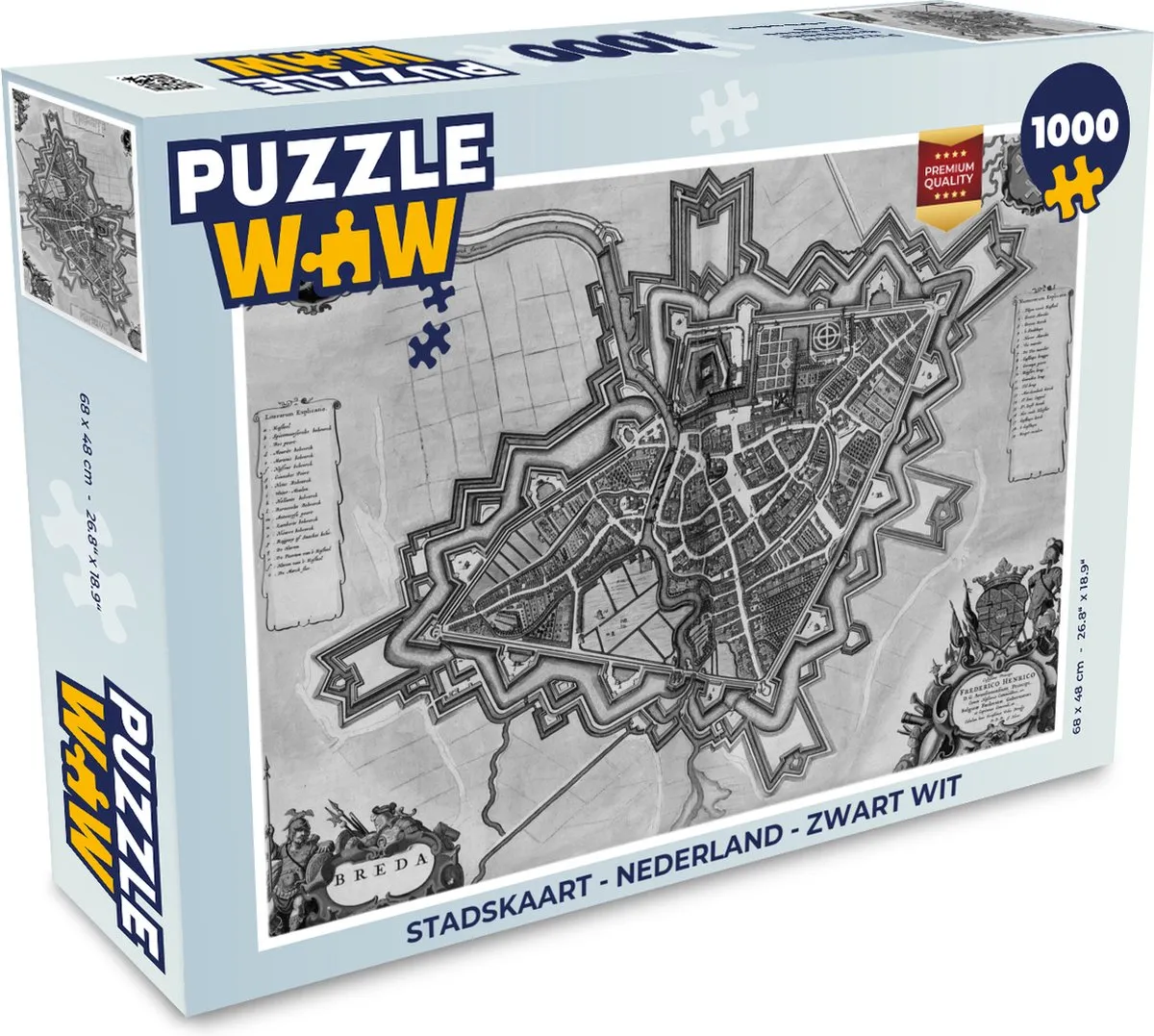 PuzzleWow Stadskaart Nederland Legpuzzel 1000 Stuks