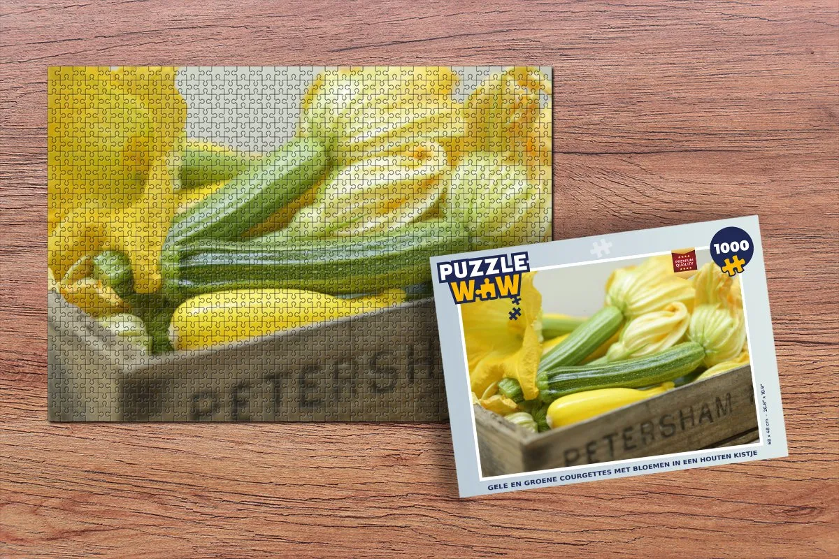 PuzzleWow Legpuzzel Gele en groene courgettes 1000 Stuks - Multicolor