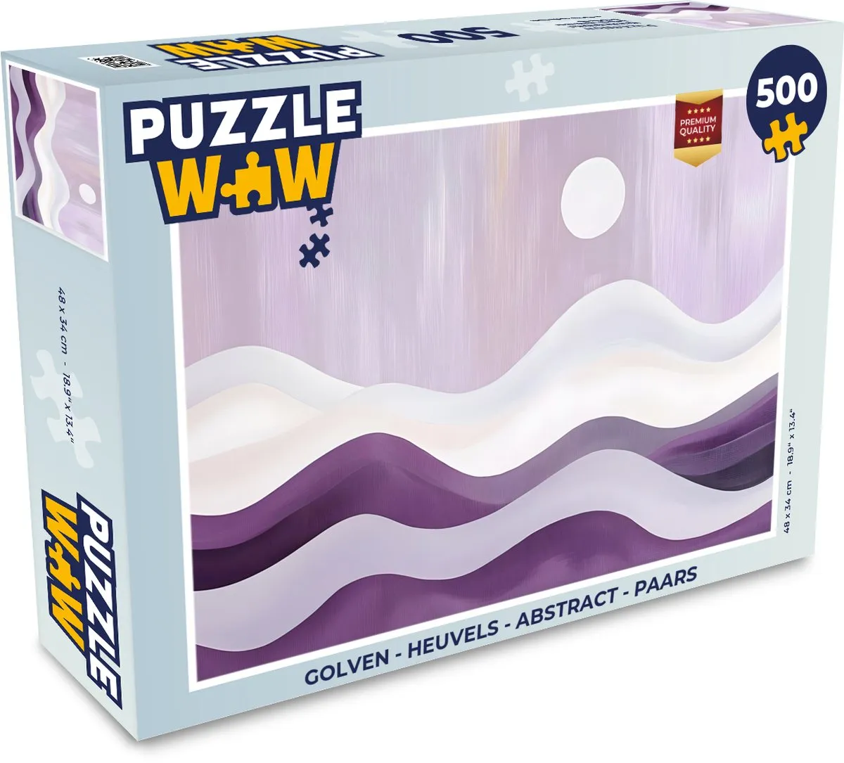 PuzzleWow Golven Abstract Legpuzzel 500 Stuks - Paars