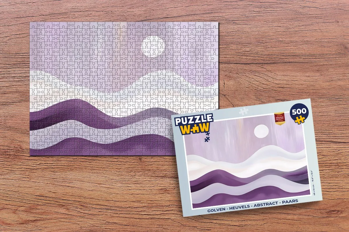 PuzzleWow Golven Abstract Legpuzzel 500 Stuks - Paars