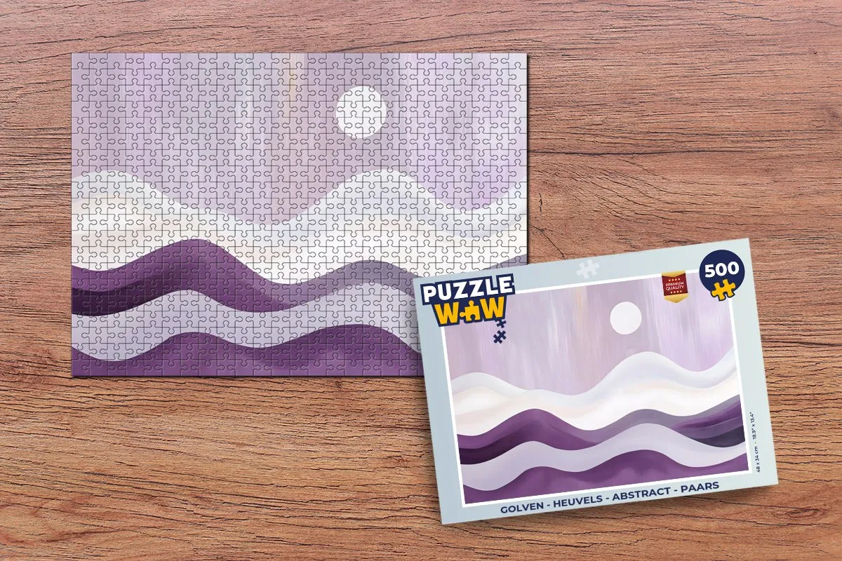 PuzzleWow Golven Abstract Legpuzzel 500 Stuks - Paars
