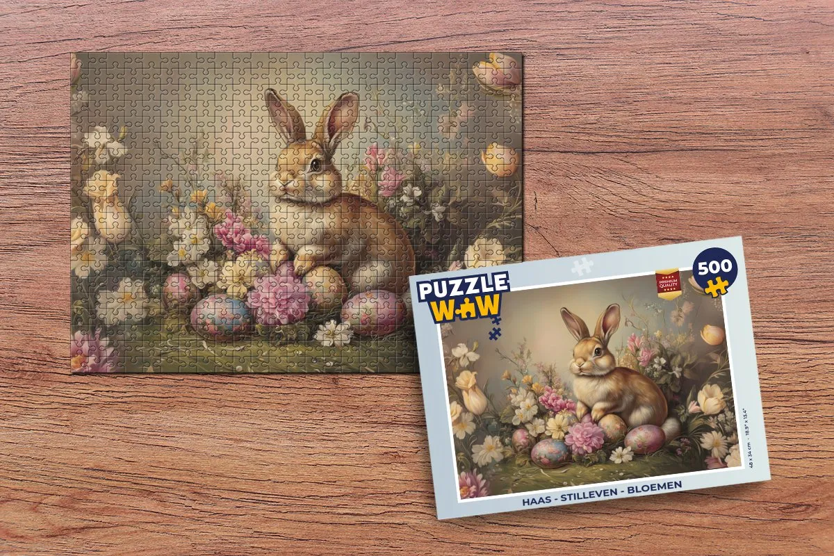 PuzzleWow Puzzel Haas 500 Stuks - Vintage Paashaas