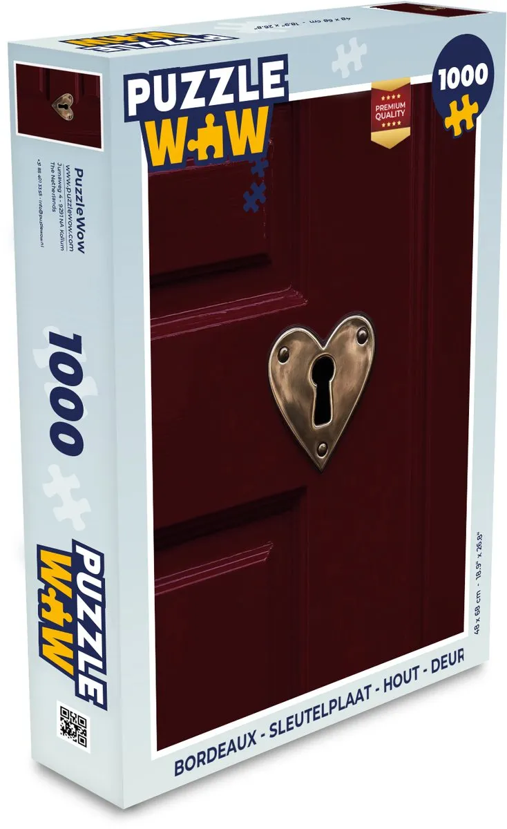 PuzzleWow Bordeaux Sleutelplaat Legpuzzel 1000 Stuks