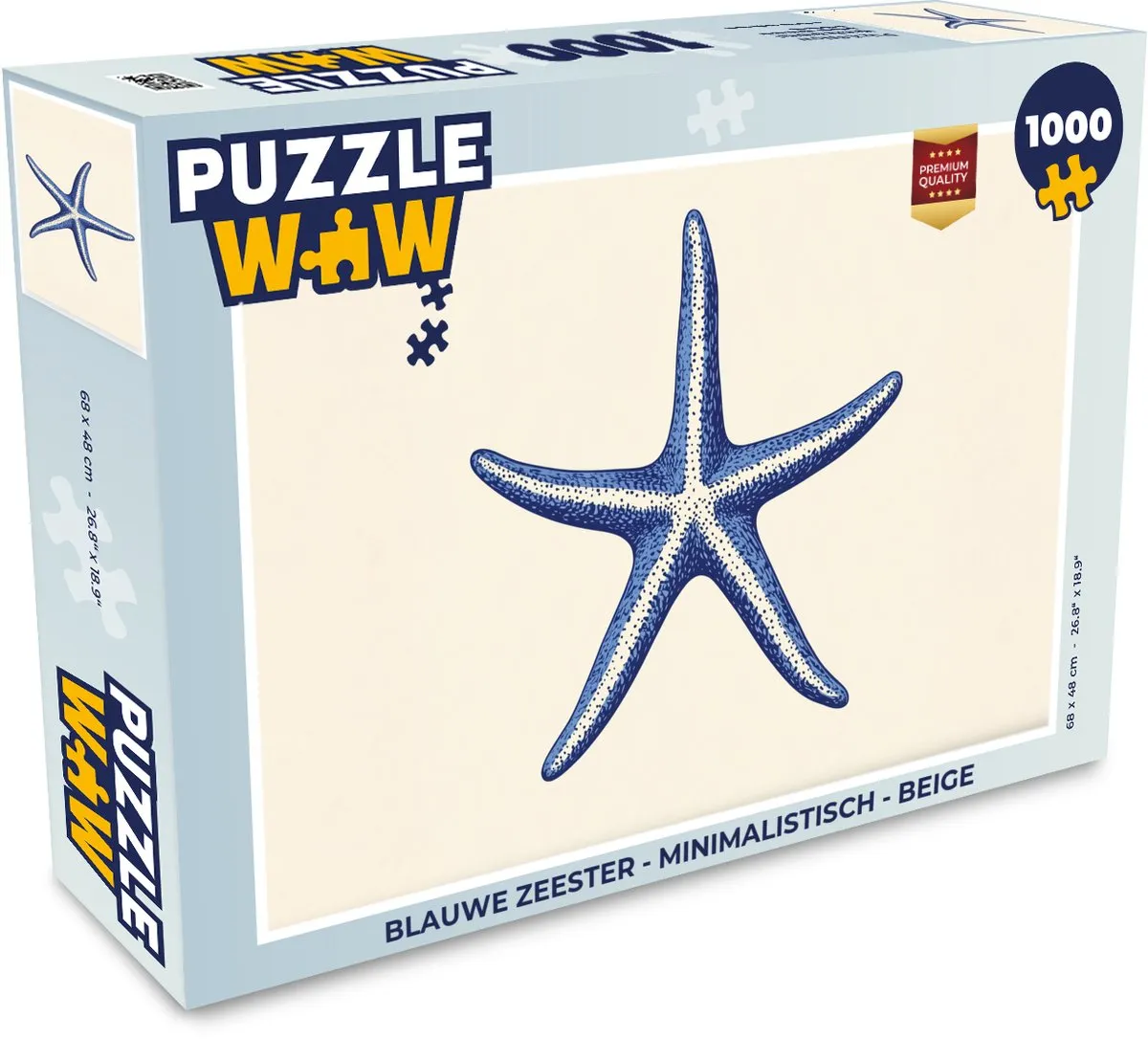 PuzzleWow Blauwe Zeester Legpuzzel 1000 Stuks
