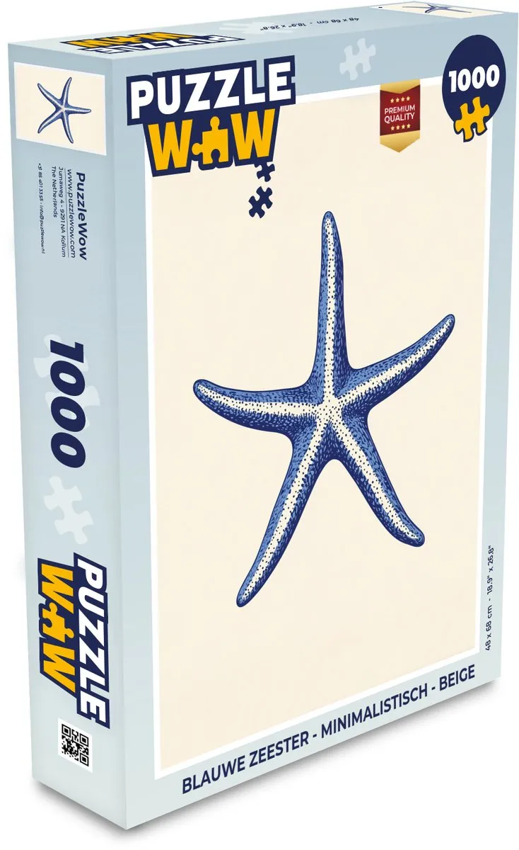 PuzzleWow Blauwe Zeester Legpuzzel 1000 Stuks