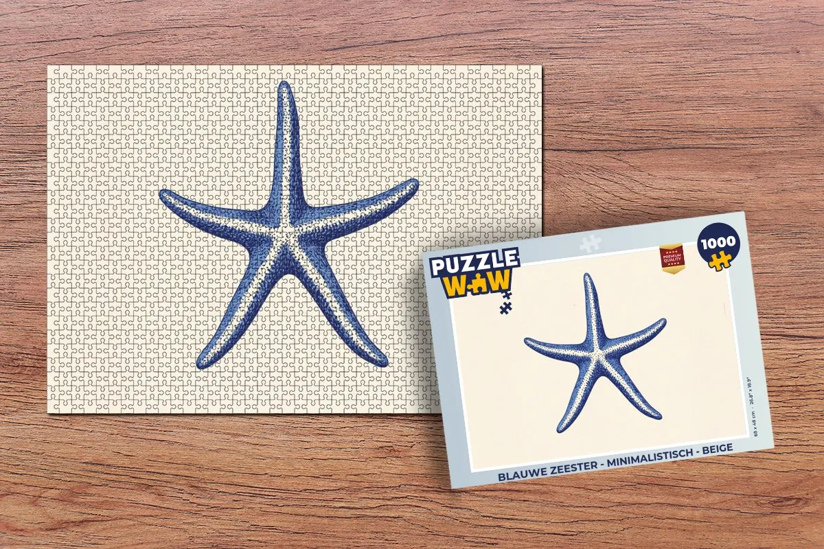 PuzzleWow Blauwe Zeester Legpuzzel 1000 Stuks