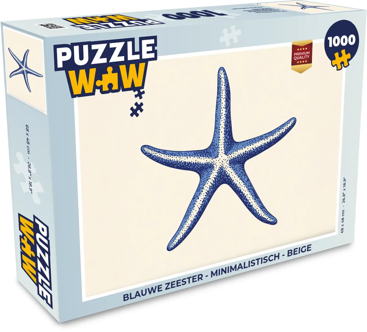 PuzzleWow Blauwe Zeester Legpuzzel 1000 Stuks