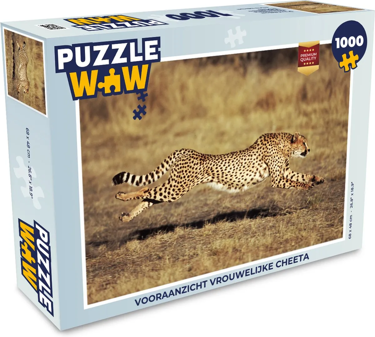 PuzzleWow Legpuzzel Vooraanzicht Vrouwelijke Cheeta 1000 Stuks