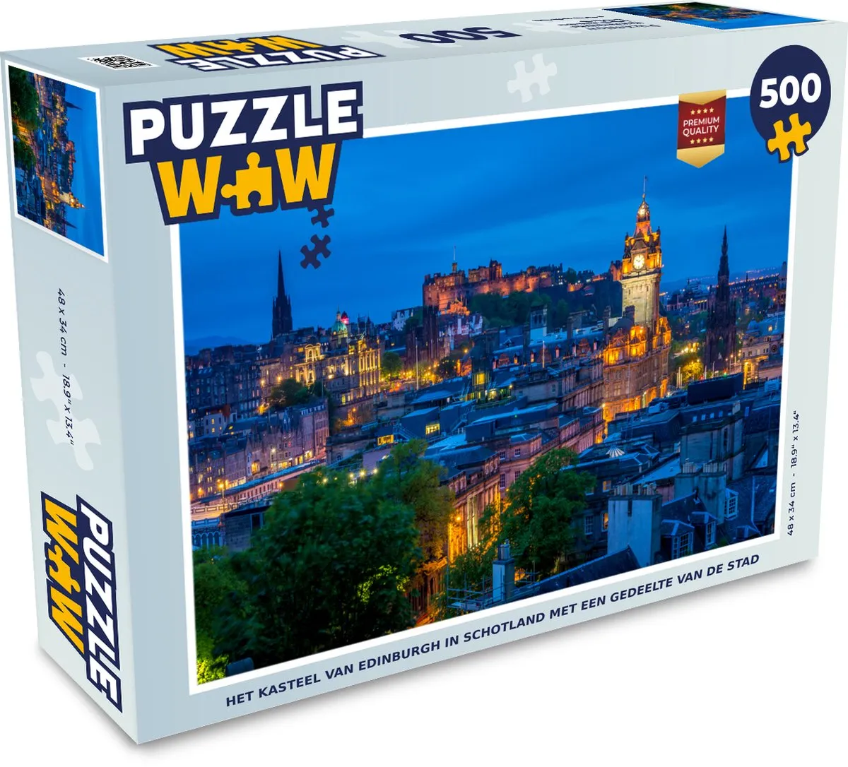 PuzzleWow Edinburgh Legpuzzel 500 Stuks - Multicolor