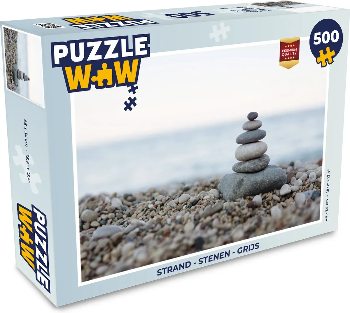 PuzzleWow Strand Stenen Legpuzzel 500 Stuks