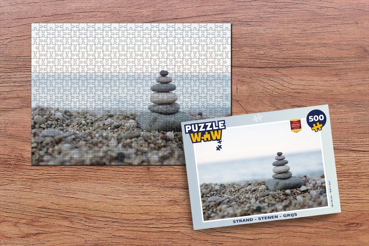 PuzzleWow Strand Stenen Legpuzzel 500 Stuks - Multicolor