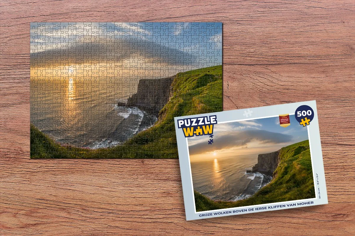 PuzzleWow Legpuzzel Ierse Kliffen van Moher 500 Stuks - Multicolor