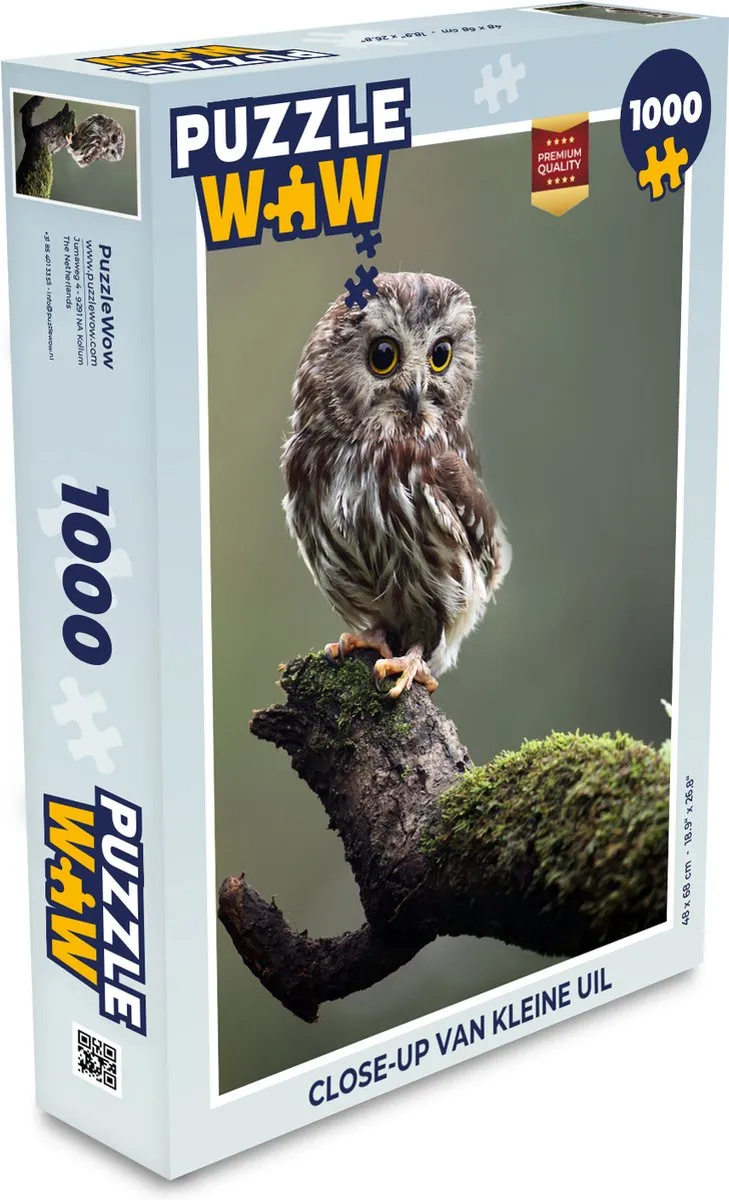 PuzzleWow Legpuzzel Close-up Uil 1000 Stuks