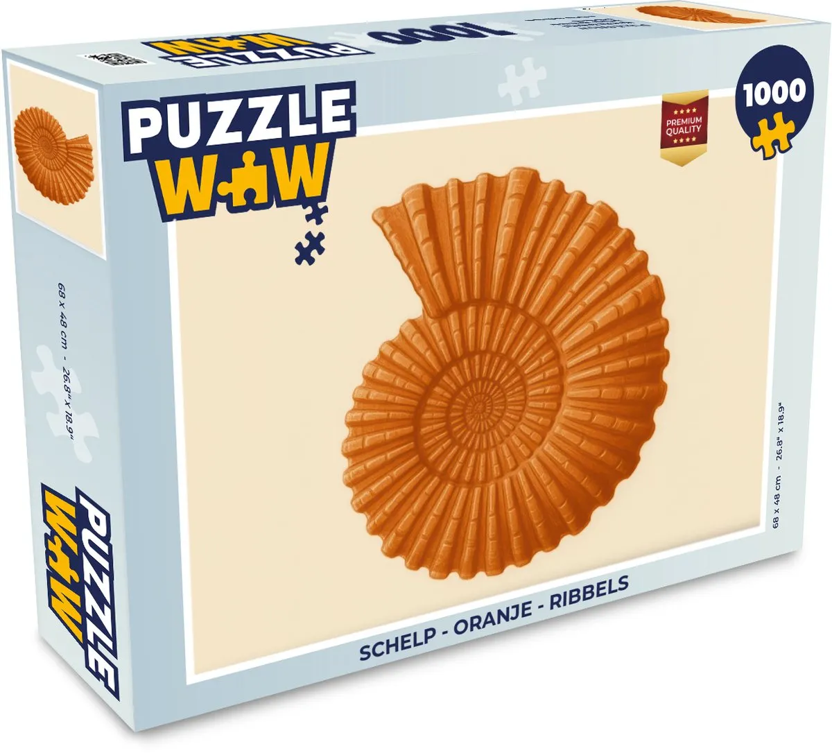PuzzleWow Schelp Legpuzzel 1000 Stuks - Oranje