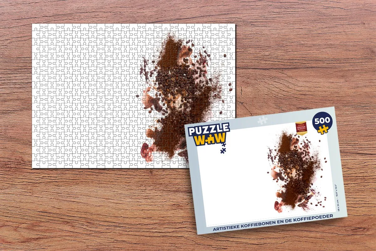 PuzzleWow Artistieke Koffiebonen Legpuzzel 500 Stuks - Multicolor