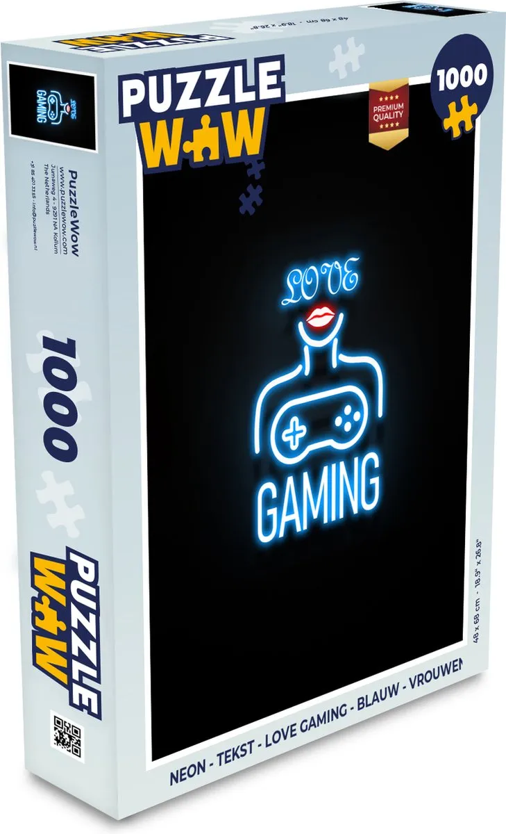 PuzzleWow Neon Love Gaming Legpuzzel 1000 Stuks