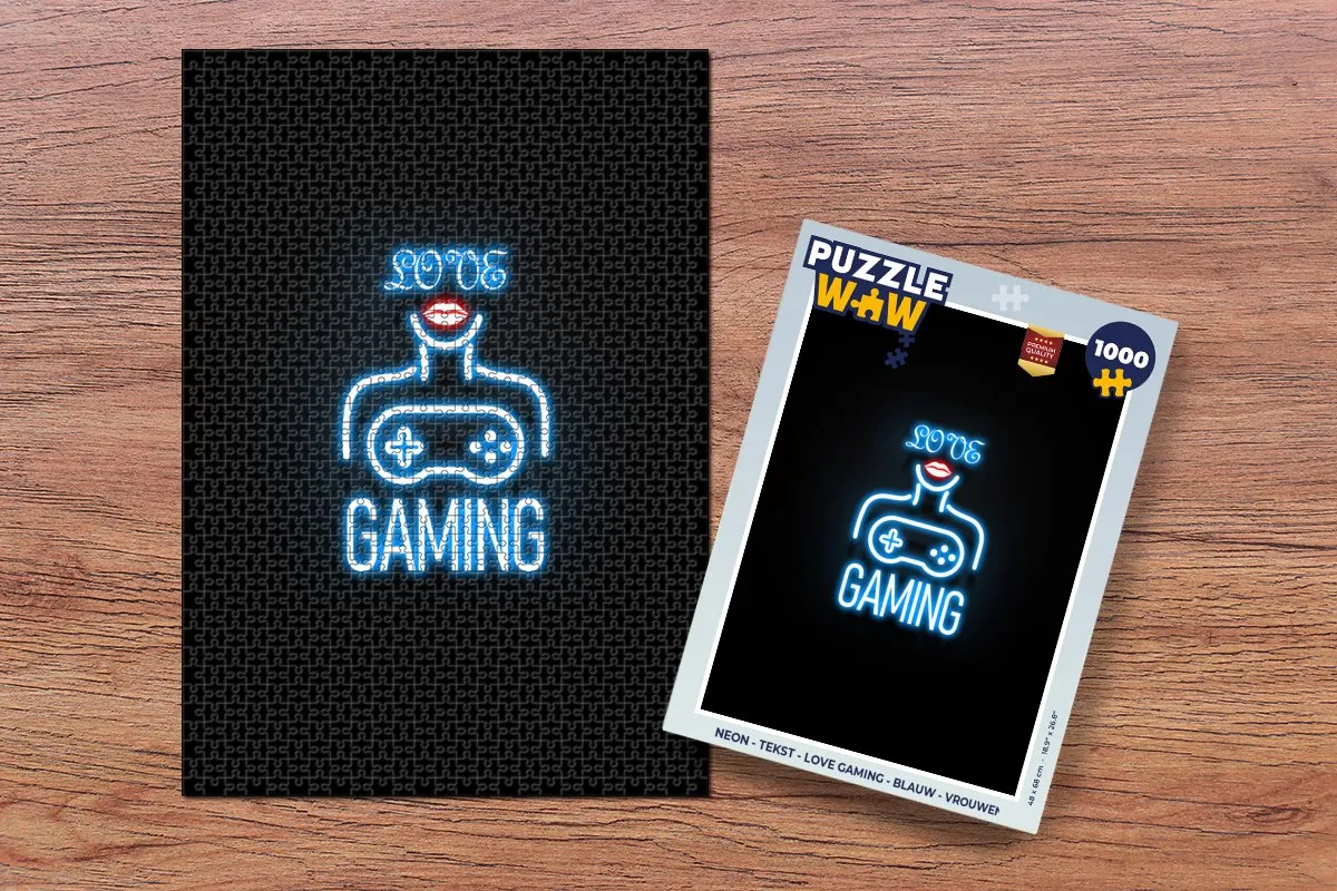 PuzzleWow Neon Love Gaming Legpuzzel 1000 Stuks - Multicolor