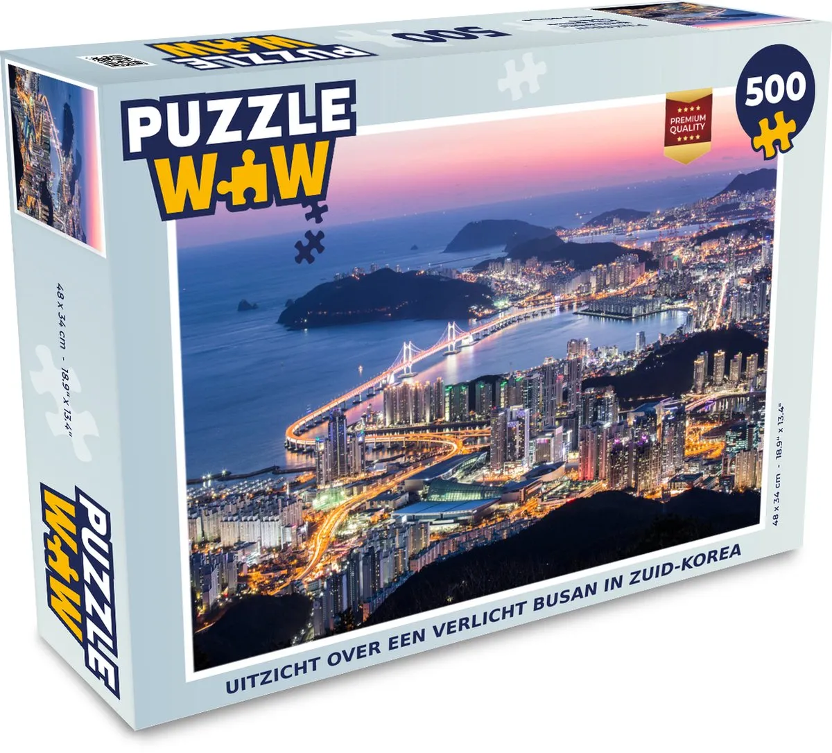 PuzzleWow Legpuzzel Busan 500 Stuks - Multicolor