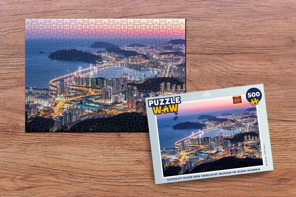 PuzzleWow Legpuzzel Busan 500 Stuks - Multicolor