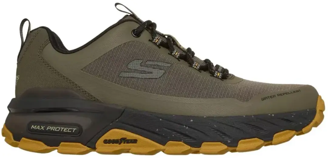 Skechers max protect promote track in de kleur groen.