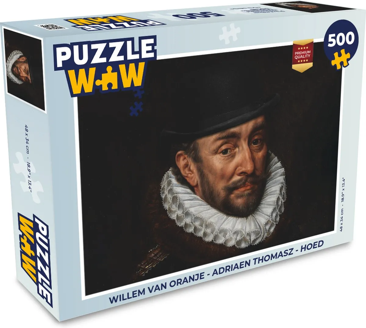 PuzzleWow Willem van Oranje Legpuzzel 500 Stuks - Multicolor