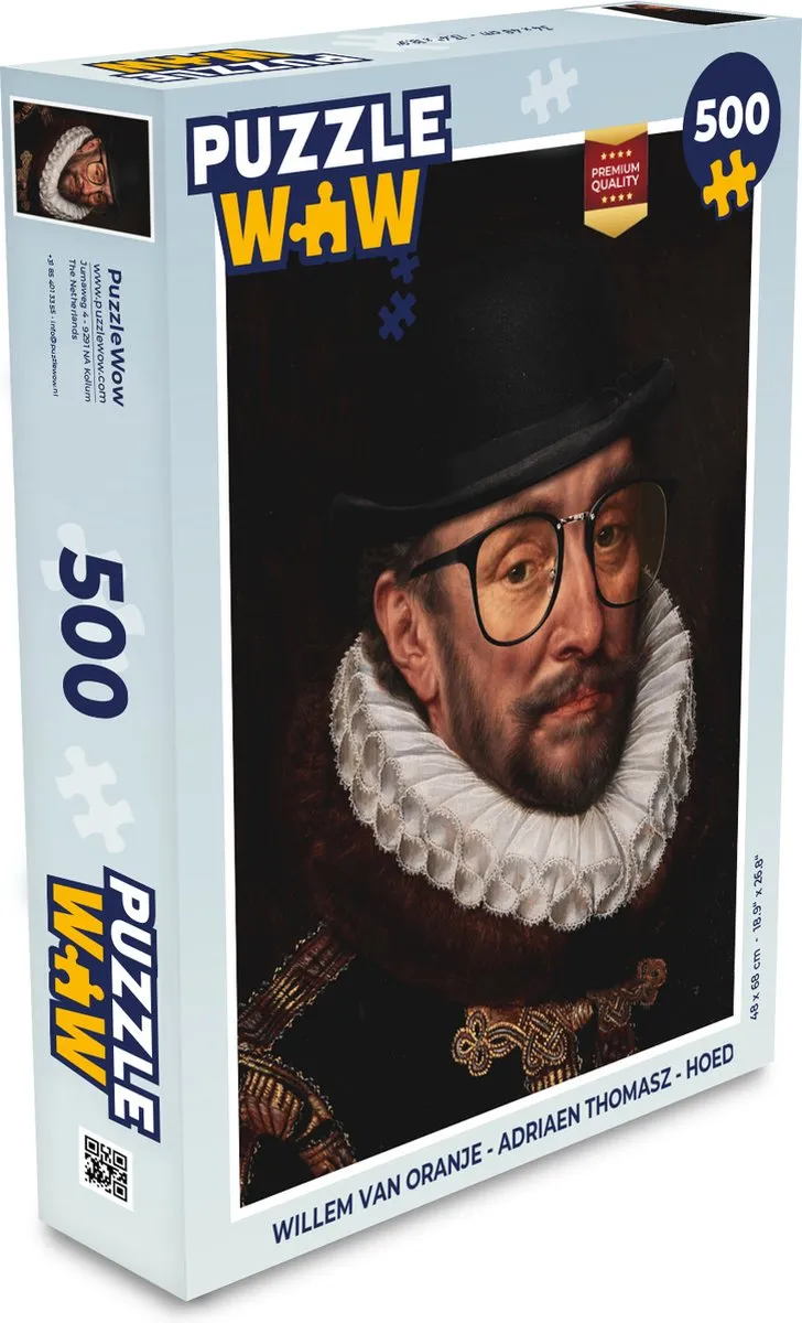 PuzzleWow Willem van Oranje Legpuzzel 500 Stuks - Multicolor