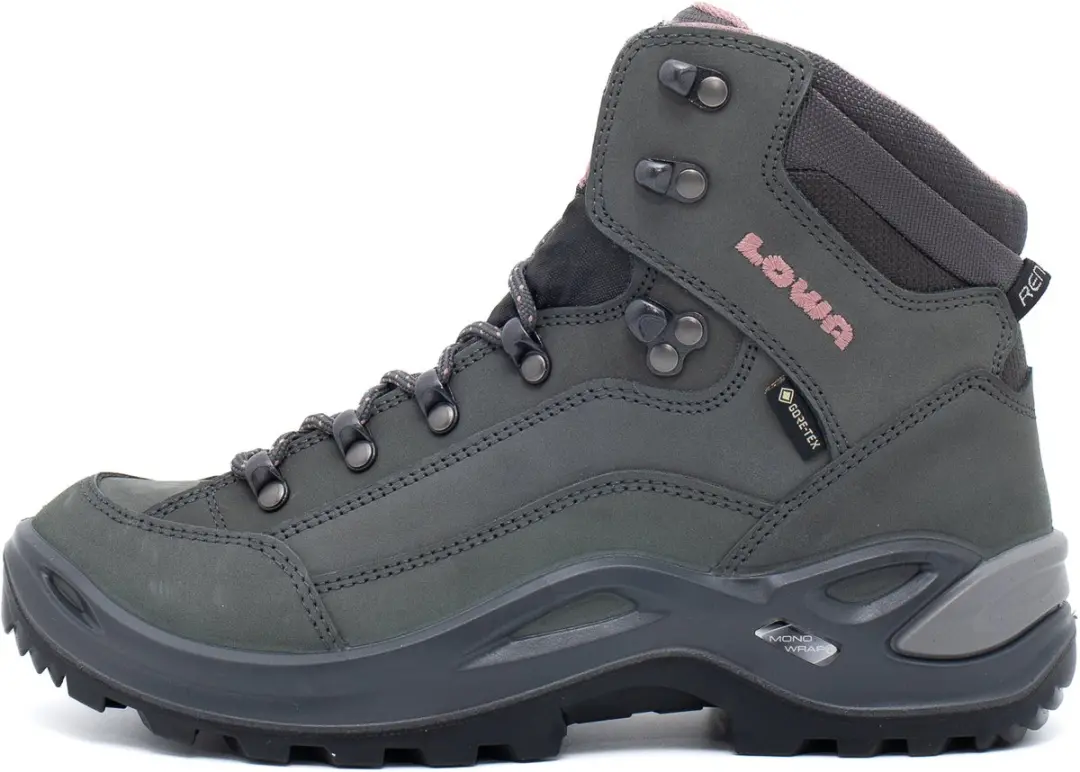Lowa Renegade GTX Mid Wandelschoenen - 39.5 - Donker grijs/roze