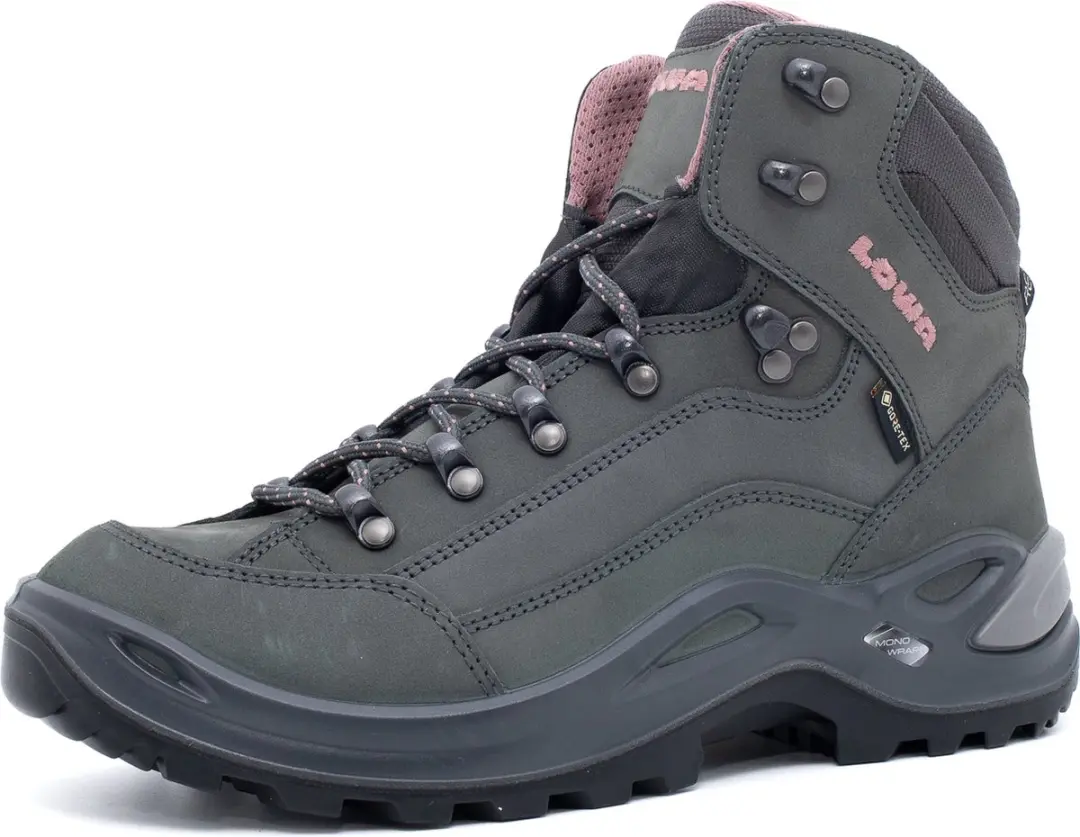 Lowa Renegade GTX Mid Wandelschoenen - 39.5 - Donker grijs/roze