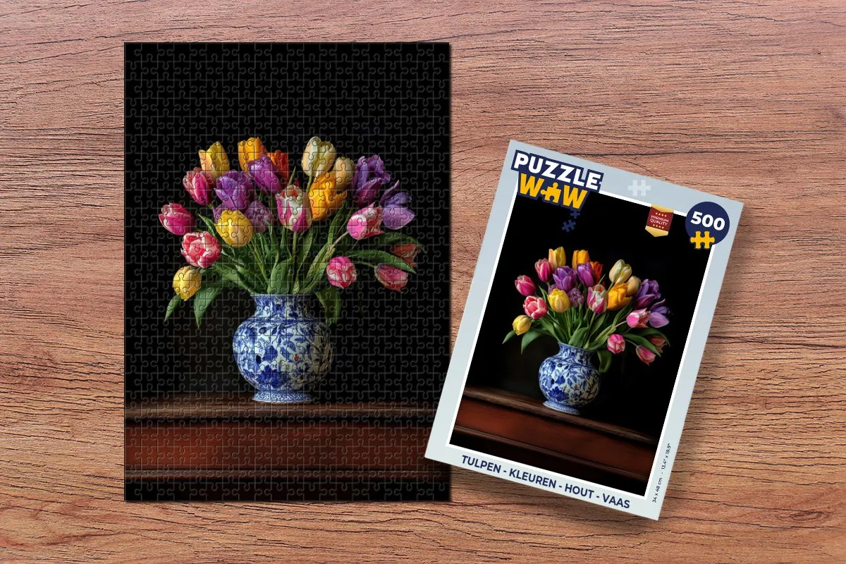 PuzzleWow Tulpen Legpuzzel 500 Stuks - Houten Puzzel - Kleurrijk