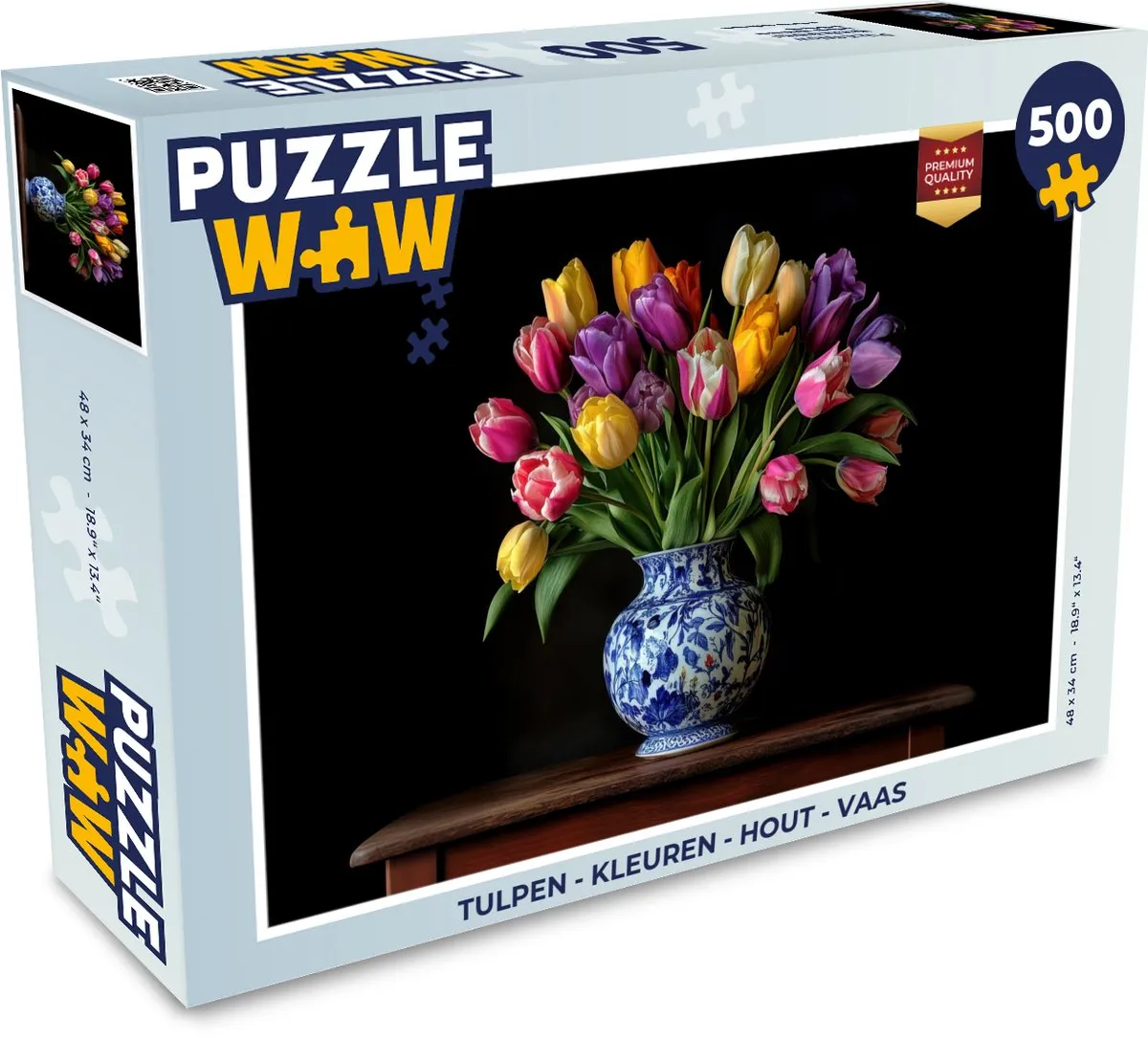 PuzzleWow Tulpen Legpuzzel 500 Stuks - Houten Puzzel - Kleurrijk