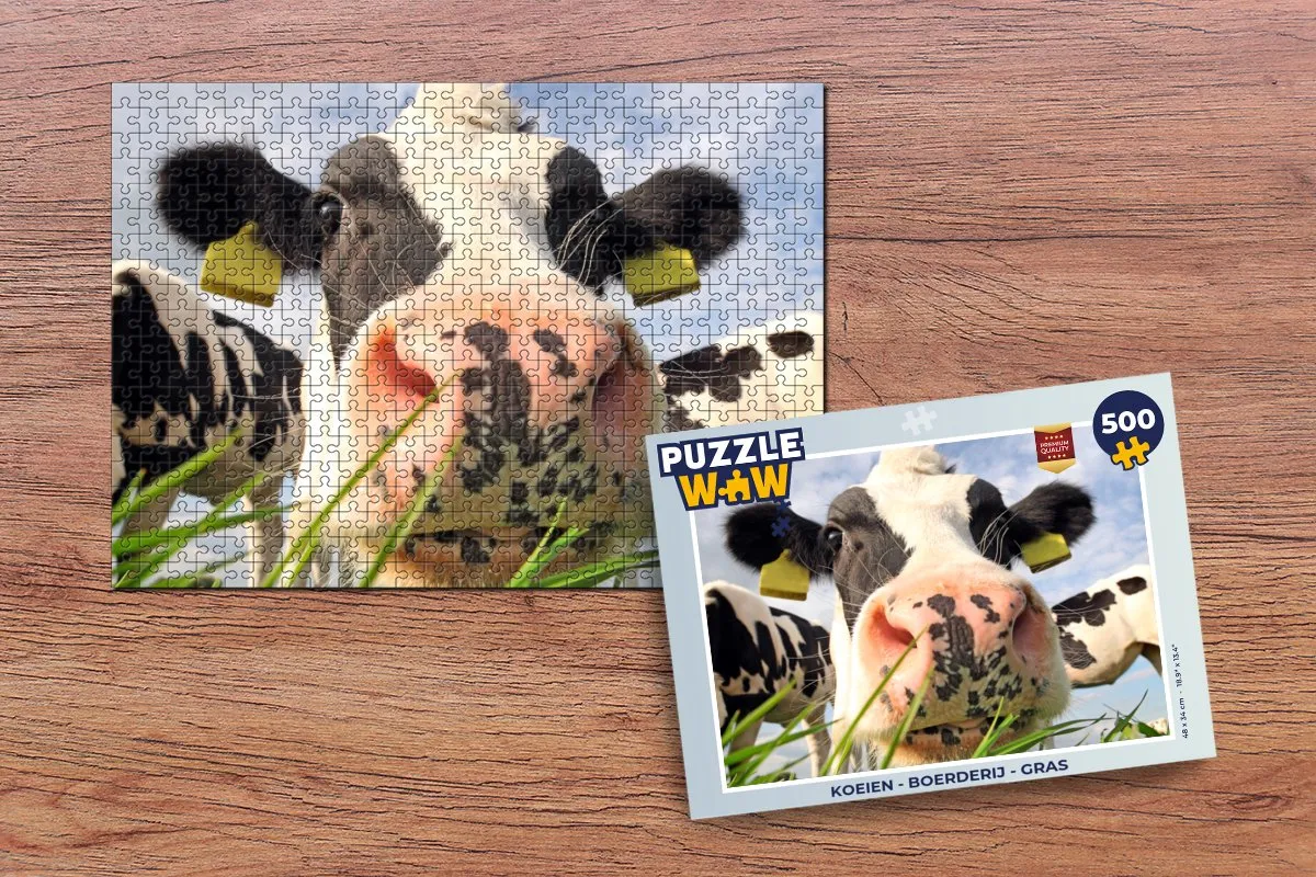 PuzzleWow Koe Boerderij Legpuzzel 500 Stuks - Multicolor