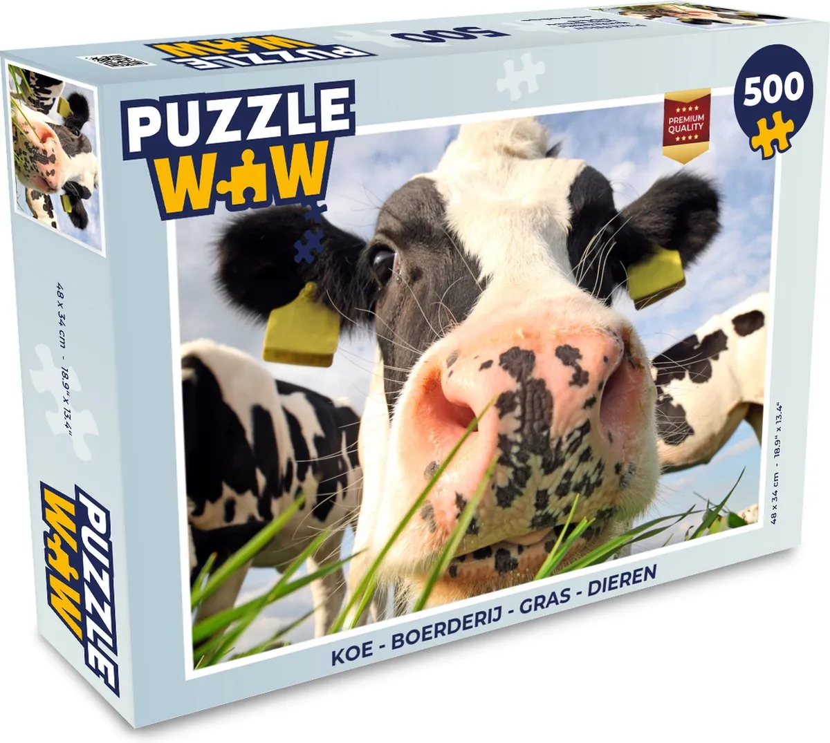 PuzzleWow Koe Boerderij Legpuzzel 500 Stuks - Multicolor