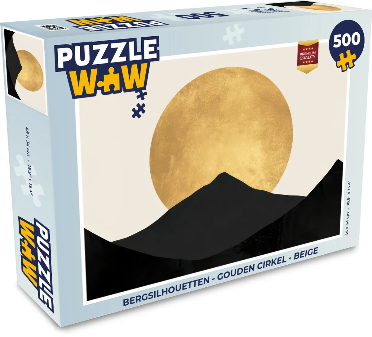 PuzzleWow Bergsilhouetten Legpuzzel 500 Stuks - Beige