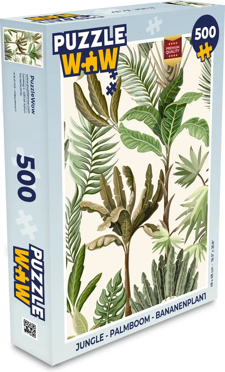 PuzzleWow Jungle Palmboom Legpuzzel 500 Stuks - Multicolor