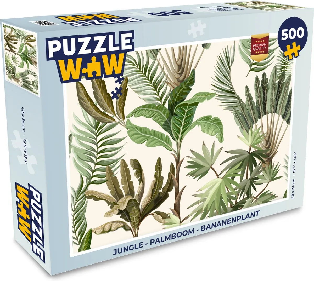 PuzzleWow Jungle Palmboom Legpuzzel 500 Stuks - Multicolor