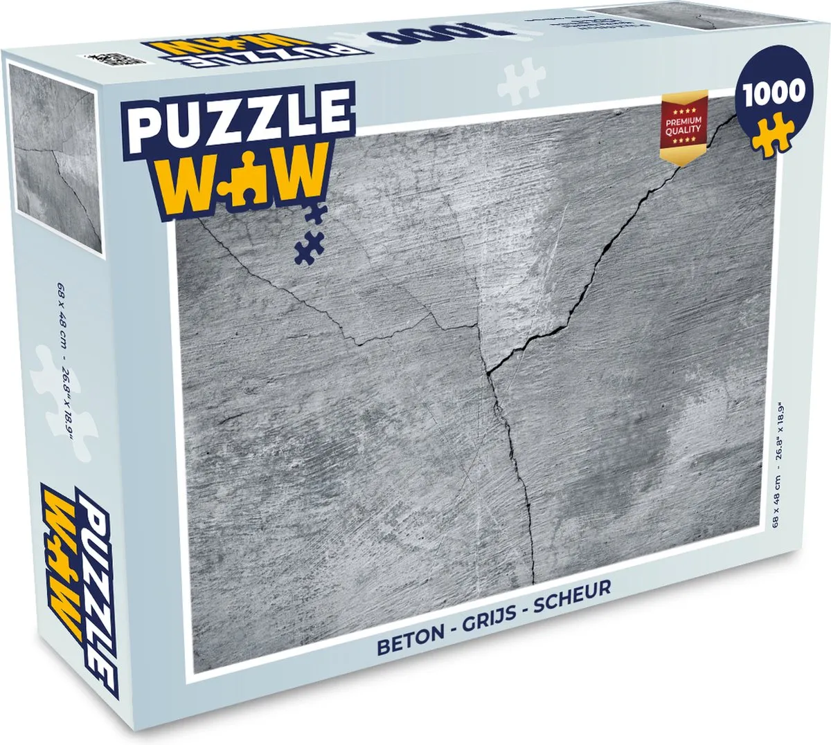 PuzzleWow Beton Scheur Legpuzzel 1000 Stuks - Multicolor