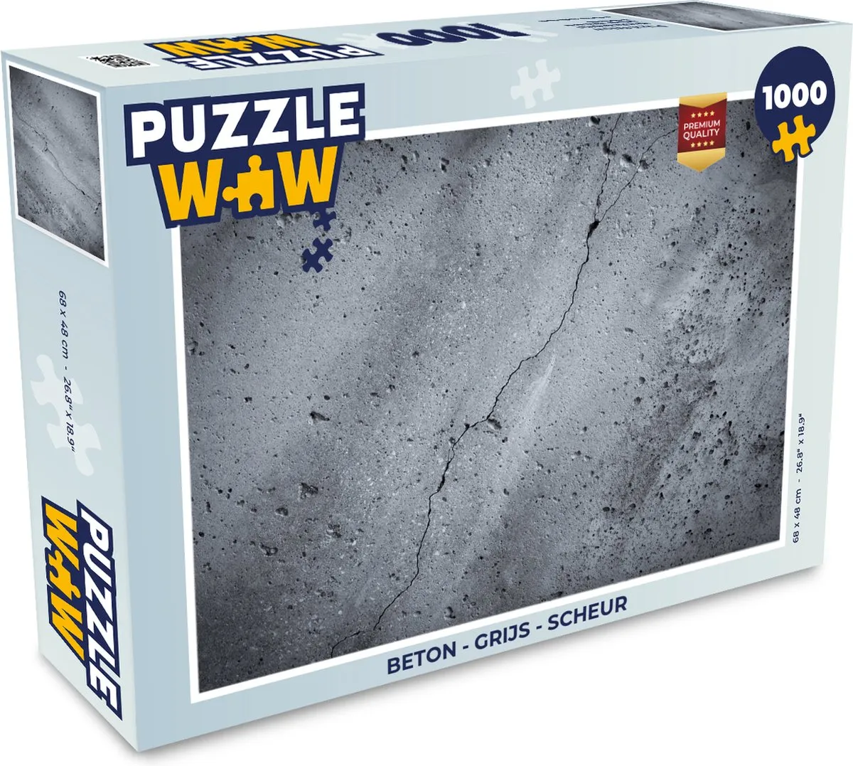 PuzzleWow Beton Scheur Legpuzzel 1000 Stuks - Multicolor
