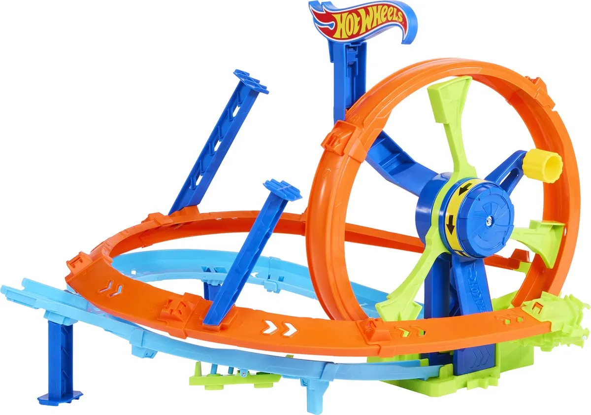Hot Wheels Razendsnel Lanceren en Loopen Loopingbaan JBX65