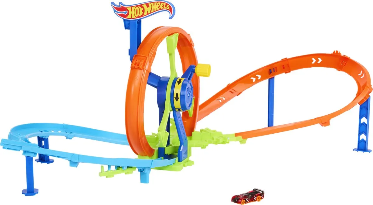 Hot Wheels Razendsnel Lanceren en Loopen Loopingbaan JBX65