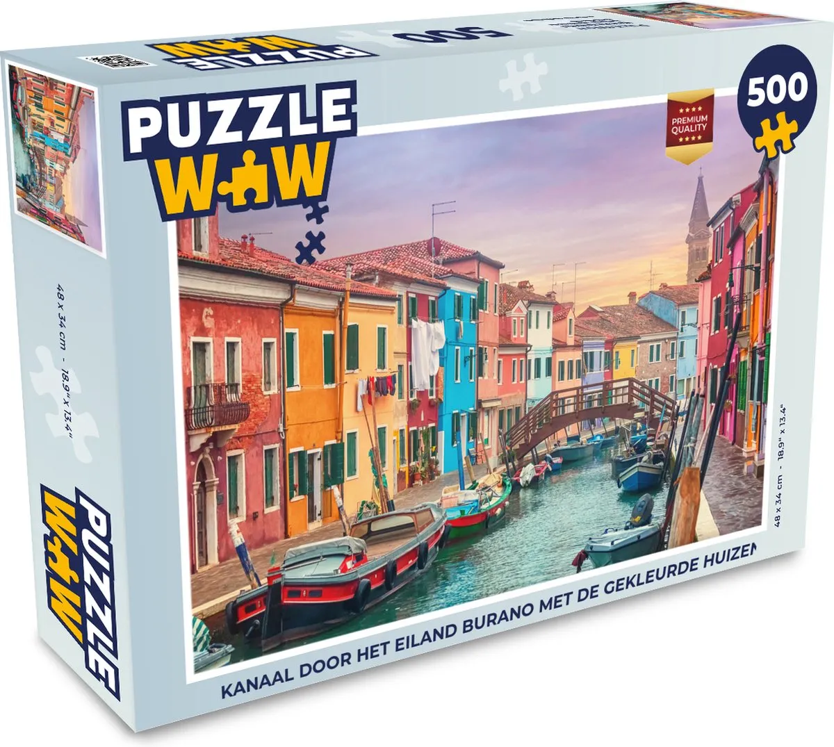 PuzzleWow Kanaal door Burano Legpuzzel 500 Stuks
