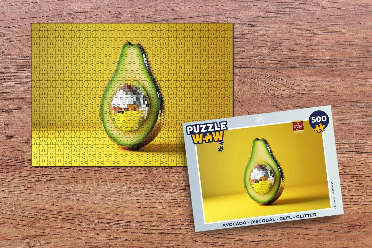 PuzzleWow Avocado Discobal Legpuzzel 500 Stuks - Geel