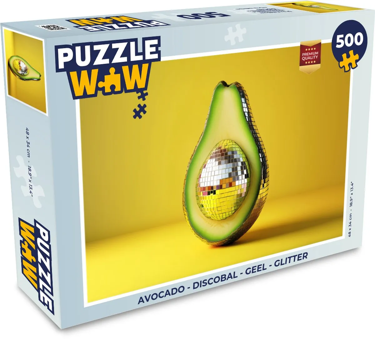 PuzzleWow Avocado Discobal Legpuzzel 500 Stuks