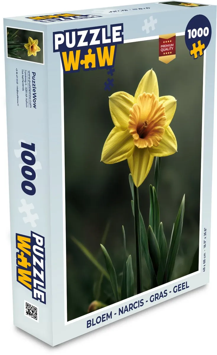 PuzzleWow Bloem Narcis Gras Legpuzzel 1000 Stuks