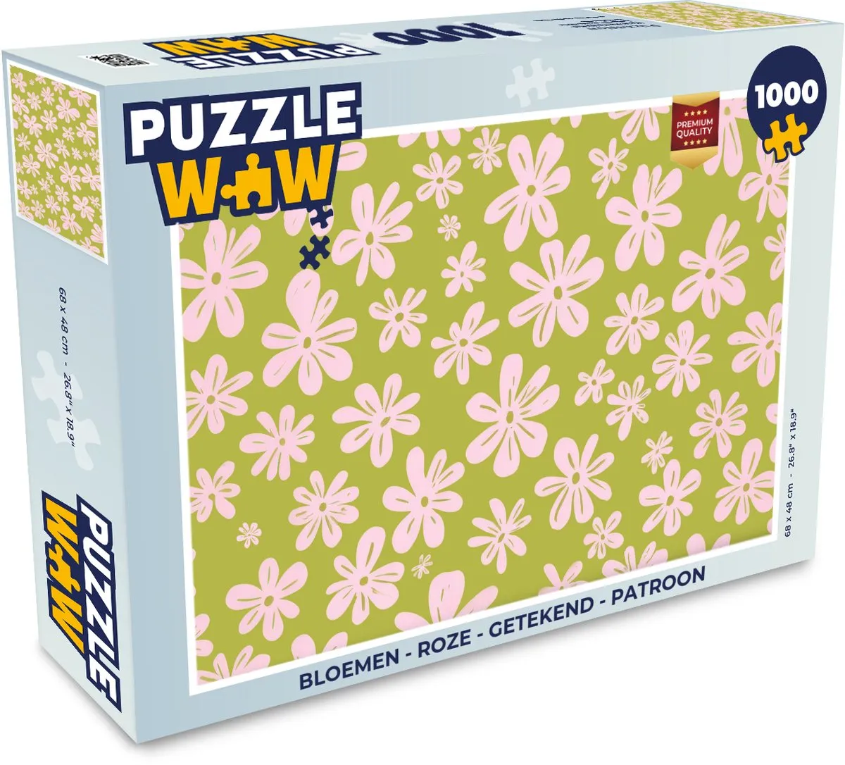 PuzzleWow Bloemen Patroon Legpuzzel 1000 Stuks - Roze